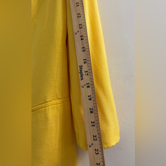 Talbots Vintage Yellow Linen Blend Button Blazer - Size 8 - Picture 7 of 8